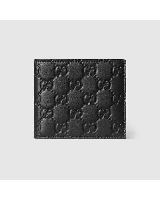 Gucci Black Gg Emblem Bi-Fold Wallet for men