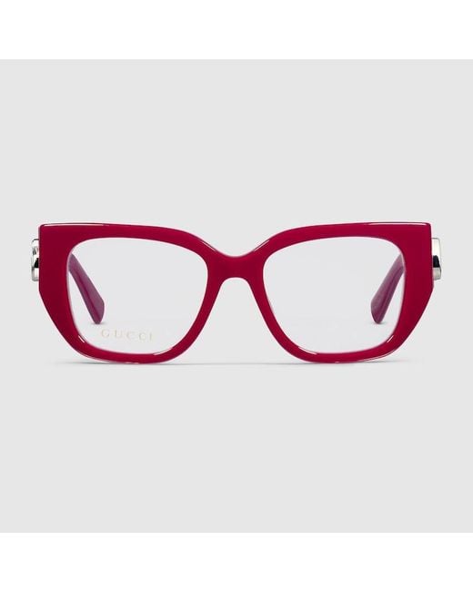 Monture Optique Papillon Gucci en coloris Red