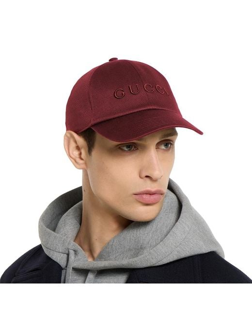 Casquette En Coton Avec Broderie, Taille Gucci pour homme en coloris Red