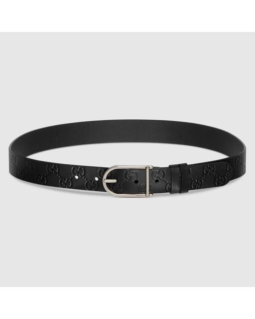 Gucci Black Reversible Belt With Rounded Buckle, Size 100 for men