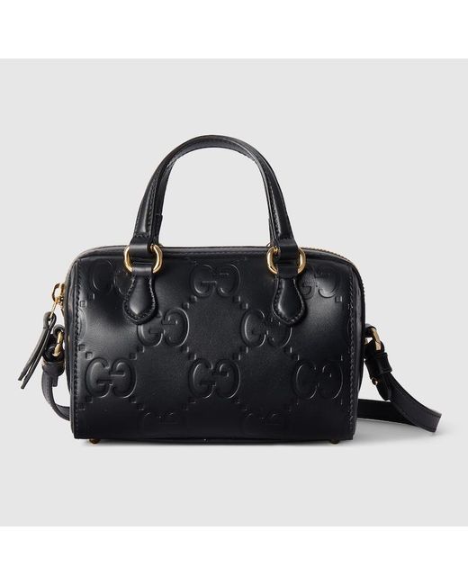 Gucci Black GG Super Mini Top Handle Bag
