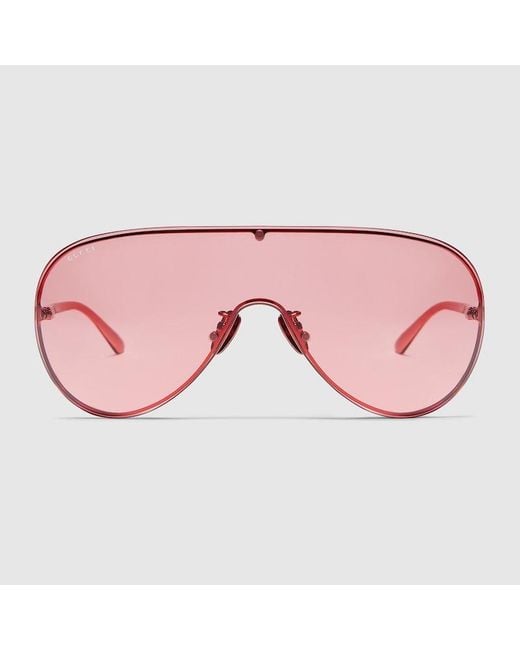 Gucci Pink Mask Frame Sunglasses