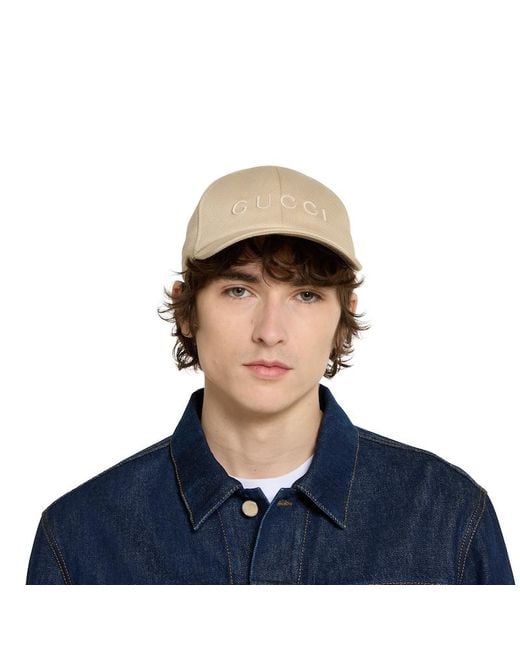 Gucci Baseballkappe Aus Baumwolle Mit Stickerei, Größe in Natural für Herren