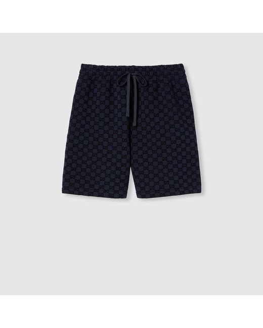 Short En Double Jersey De Viscose Imprimé, Taille Gucci pour homme en coloris Blue