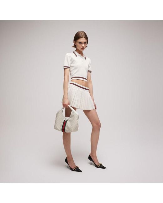 Gucci White Gg Extra Fine Cotton Jacquard Polo Shirt