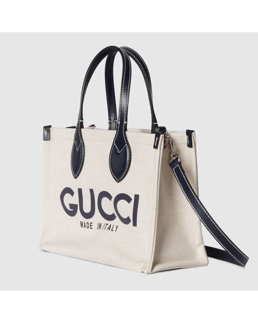 Gucci 日本限定 プリント ミニ トートバッグ, ホワイト, ファブリック Natural