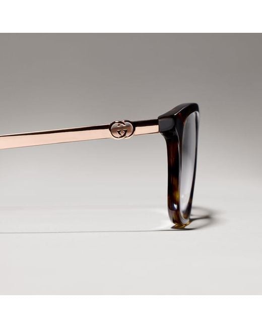 Gucci Brown Rectangular Optical Frame