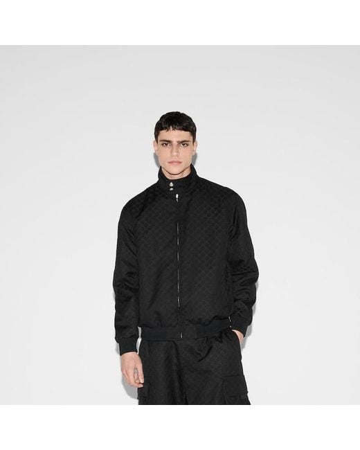 メンズ Gucci Ggコットン リップストップ ジャケット, ブラック, ウェア Black