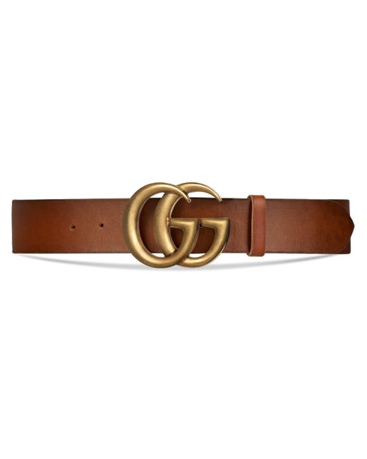 Gucci Brown Double G Snake Leather Belt for men