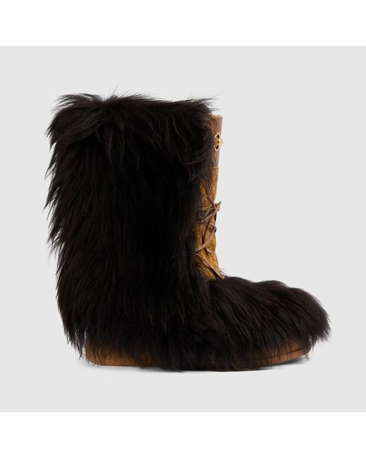 Gucci Black Snow Boot With Shearling