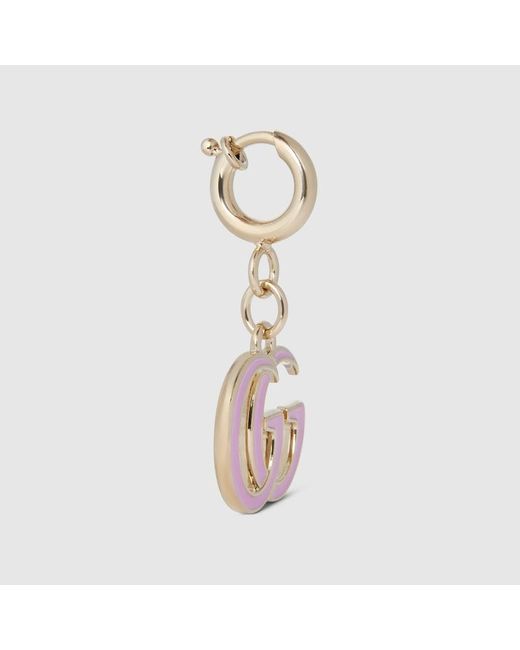 Gucci ダブルG バッグ チャーム, ピンク, メタル Pink