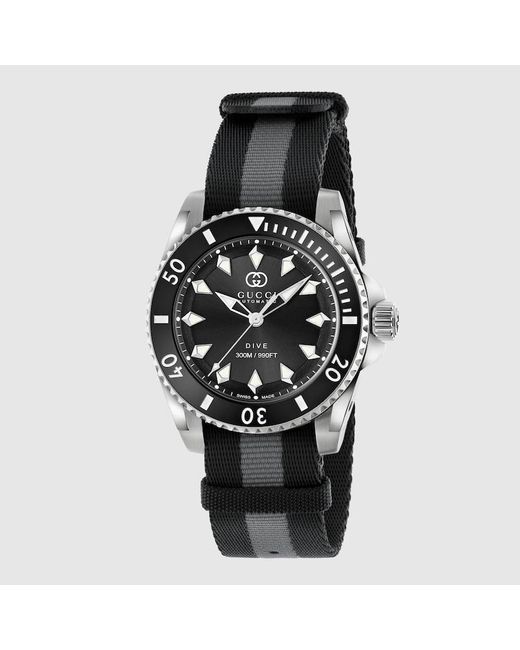 Gucci Black Dive Watch, 40Mm for men