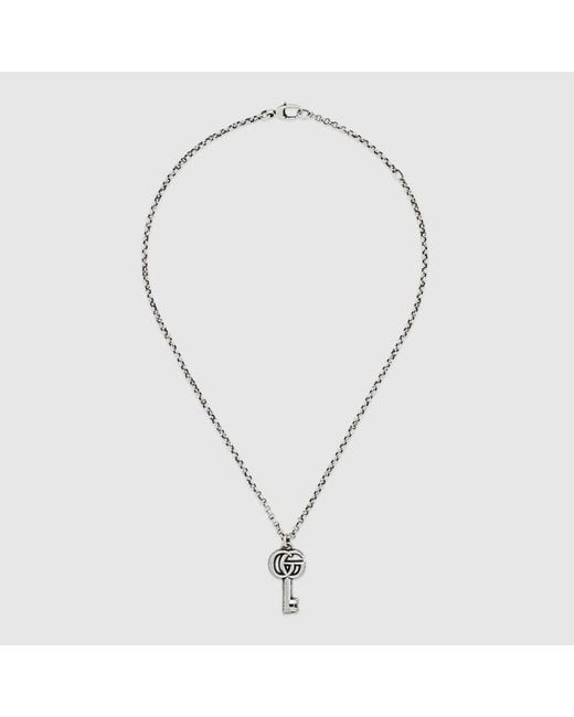 Gucci Metallic Double G Key Necklace for men