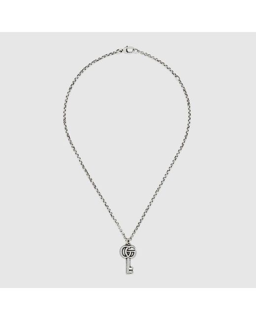 Gucci Metallic Double G Key Necklace for men