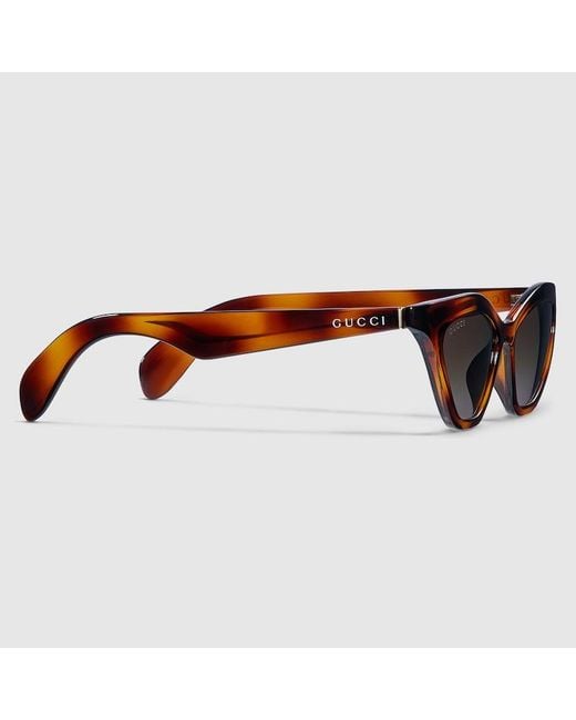 Lunettes De Soleil Œil-De-Chat Gucci en coloris Brown
