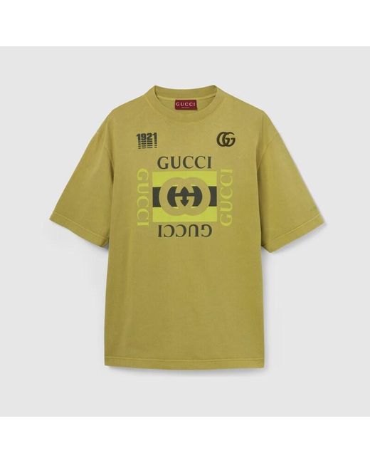 Gucci Green Printed Cotton Jersey T-Shirt, Ready-To-Wear for men