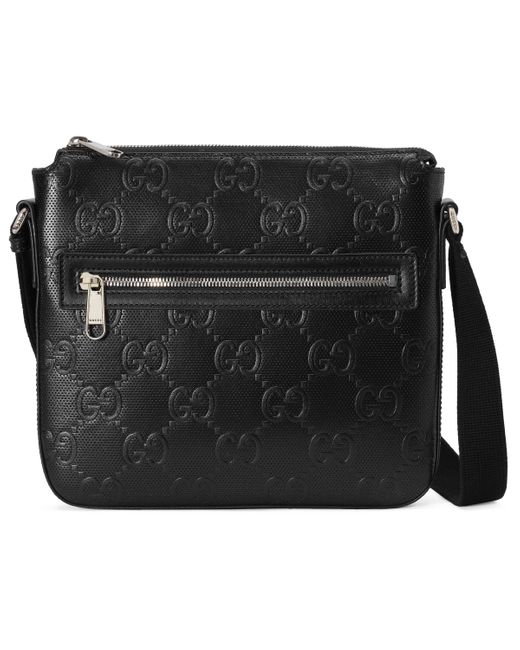 Gucci GG Embossed Small Messenger Bag in Black for Men Lyst UK