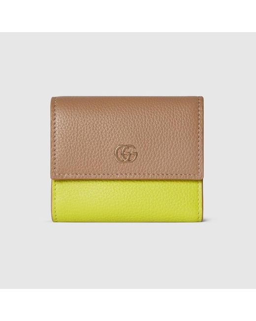 Gucci Natural Bi-Color Gg Marmont Mini Wallet