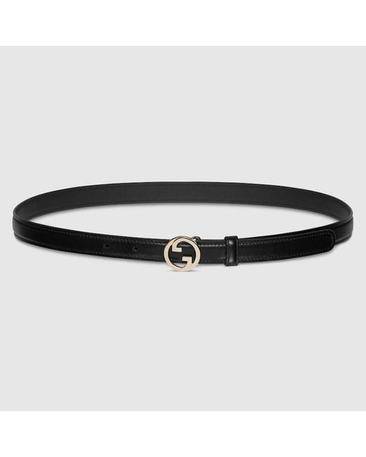 Gucci Black Blondie Thin Belt, Size 75, Leather
