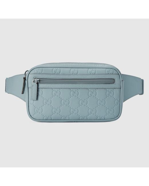 Gucci Blue GG Rubber-effect Belt Bag for men