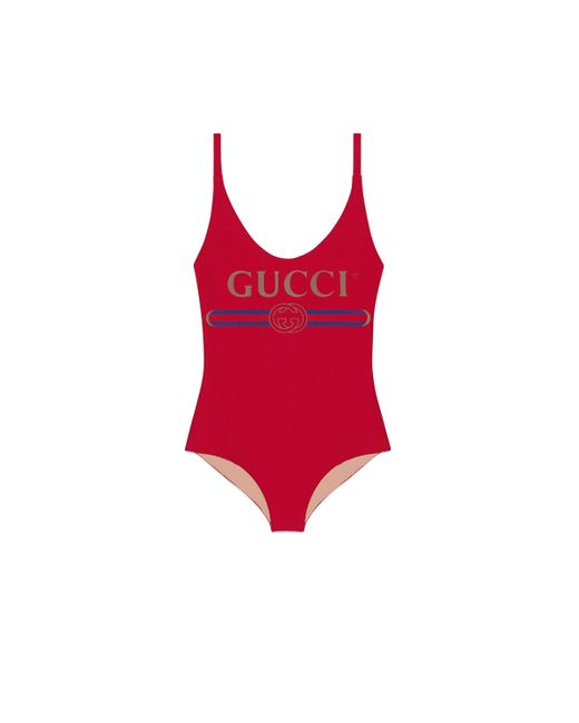Costume con logo di Gucci in Red