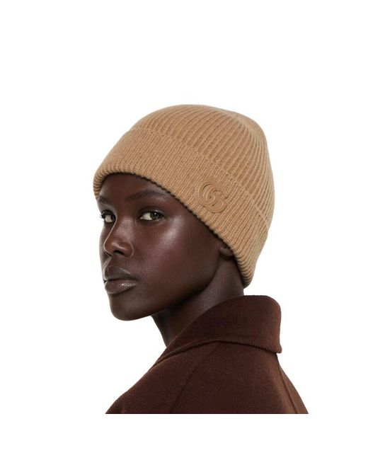 Gucci Natural Mütze Aus Kaschmir Mit Patch, Größe