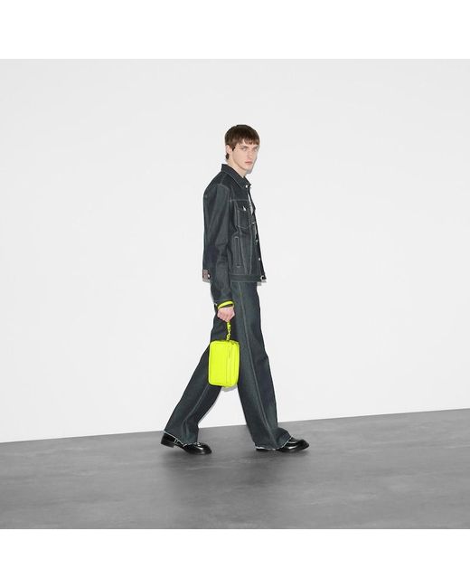 Gucci Yellow GG Rubber-effect Crossbody Bag for men