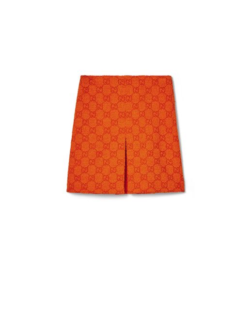 Gucci Orange GG Bouclé Cotton Skirt