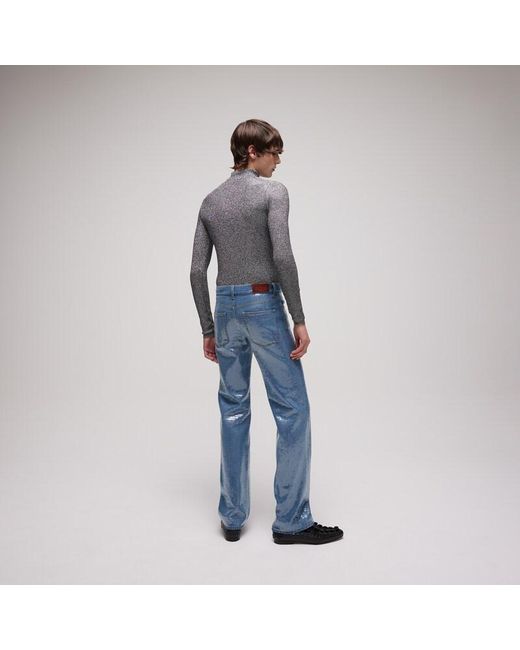 Gucci Gray Lamé Stretch Fabric T-Shirt for men