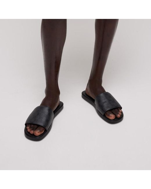 Gucci Black Slide Sandal, Fabric for men