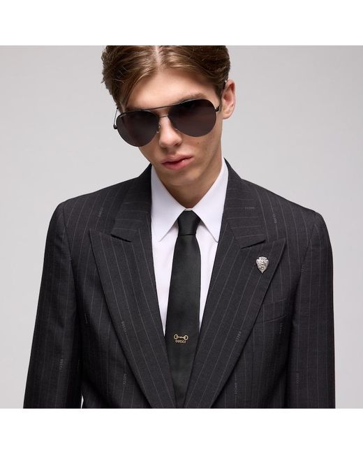 Gucci Black Silk Jacquard Tie, Silk for men