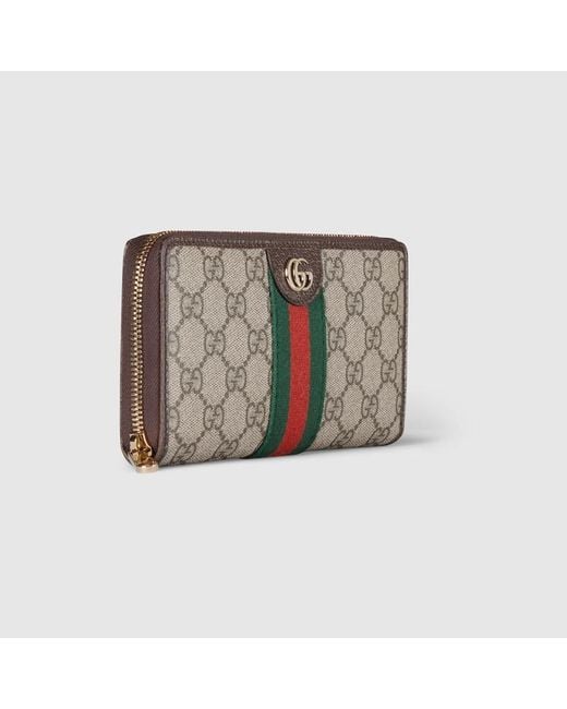 Gucci Metallic Ophidia Brieftasche Mit Rundumreißverschluss