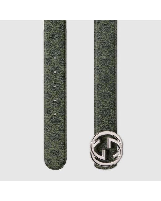 Ceinture Réversible Gg Monogram, Taille 100 Gucci pour homme en coloris Green