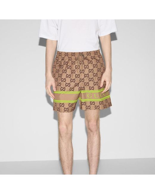 Gucci Natural GG Print Swim Shorts for men