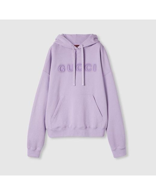 Sudadera De Algodón Con Capucha Y Logotipo, Talla Gucci de color Purple