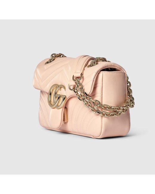 Borsa A Spalla Gg Marmont Misura Piccola di Gucci in Pink