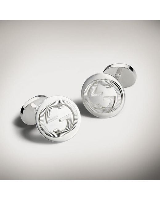 Gucci Metallic Interlocking Cufflinks