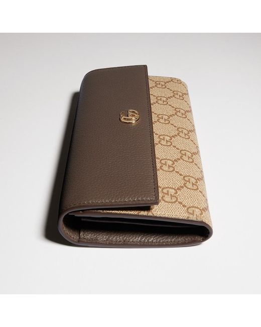 Gucci Metallic Bi-Color Gg Marmont Continental Wallet, Leather