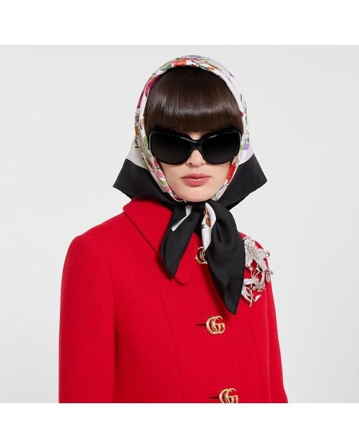 Gucci Red Wool Long Coat