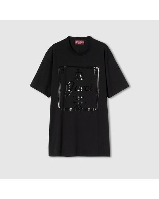 Gucci Black Soft Cotton Jersey T-Shirt With Print