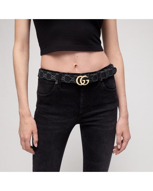 Gucci Black Gg Marmont Belt, Size 100