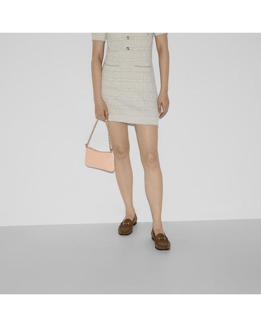 Gucci Natural Kleine Gg Emblem Schultertasche