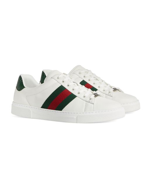 Gucci White Ace Sneaker With Web for men
