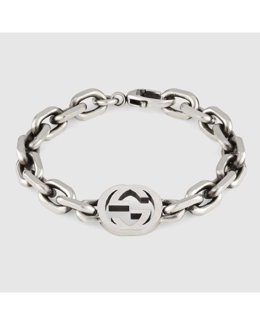 Gucci Metallic Interlocking G Bracelet for men