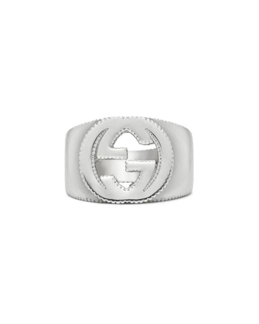 Gucci Interlocking G Ring In Silver - Lyst