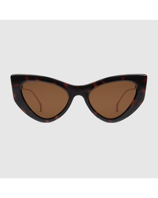 Gucci Brown Sonnenbrille In Katzenaugenform