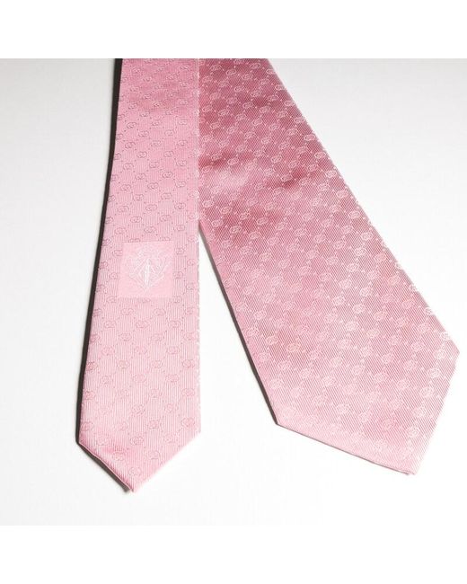 Gucci Pink Interlocking G Silk Jacquard Tie for men