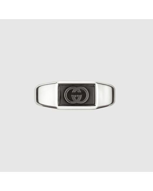 Gucci Metallic Interlocking Signet Ring