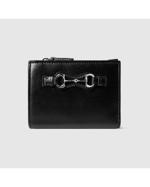 Gucci Black Small Wallet With Horsebit, Leather