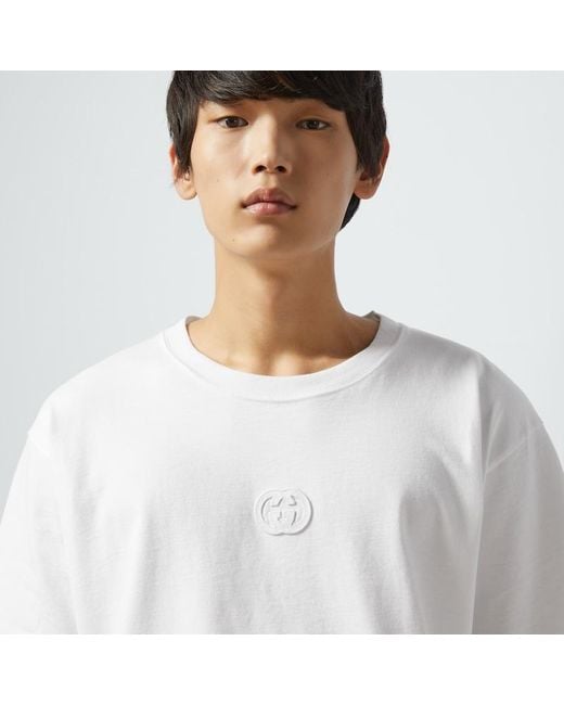 Gucci White Cotton Jersey T-shirt for men